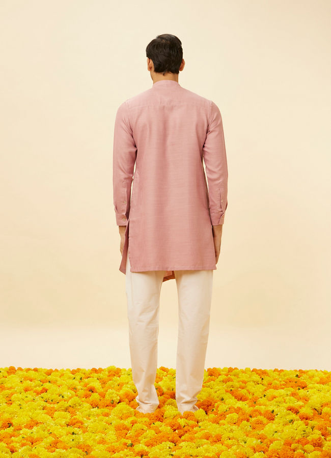 Quartz Pink Angrakha Kurta Set image number 5